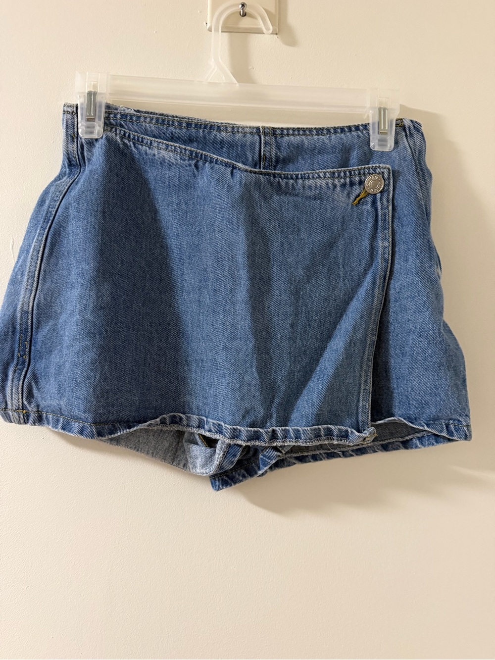 Forever 21 Denim Wrap Skort Women XS Blue Excellent Casual Mini Skirt Shorts